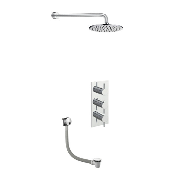 JTP Florence 2 Outlet Thermostatic Concealed Mixer Shower & Slimline Exofil Chrome