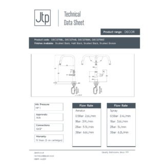 JTP Decor Single Lever Kitchen Sink Mixer Tap Pull Out - Various Colour - Image 2