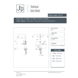 JTP Decor Single Lever Kitchen Sink Mixer Tap - Various Colour - Image 2