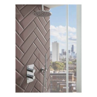 JTP Florence 3 Outlet Thermostatic Concealed Shower Valve And Designer Handle Chrome - Image 3