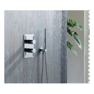 JTP Florence 3 Outlet Thermostatic Concealed Shower Valve And Designer Handle Chrome - Image 4