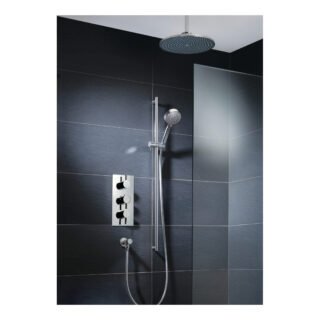 JTP Florence 3 Outlet 3 Handle Thermostatic Concealed Shower Valve And Designer Handle Chrome - Image 5