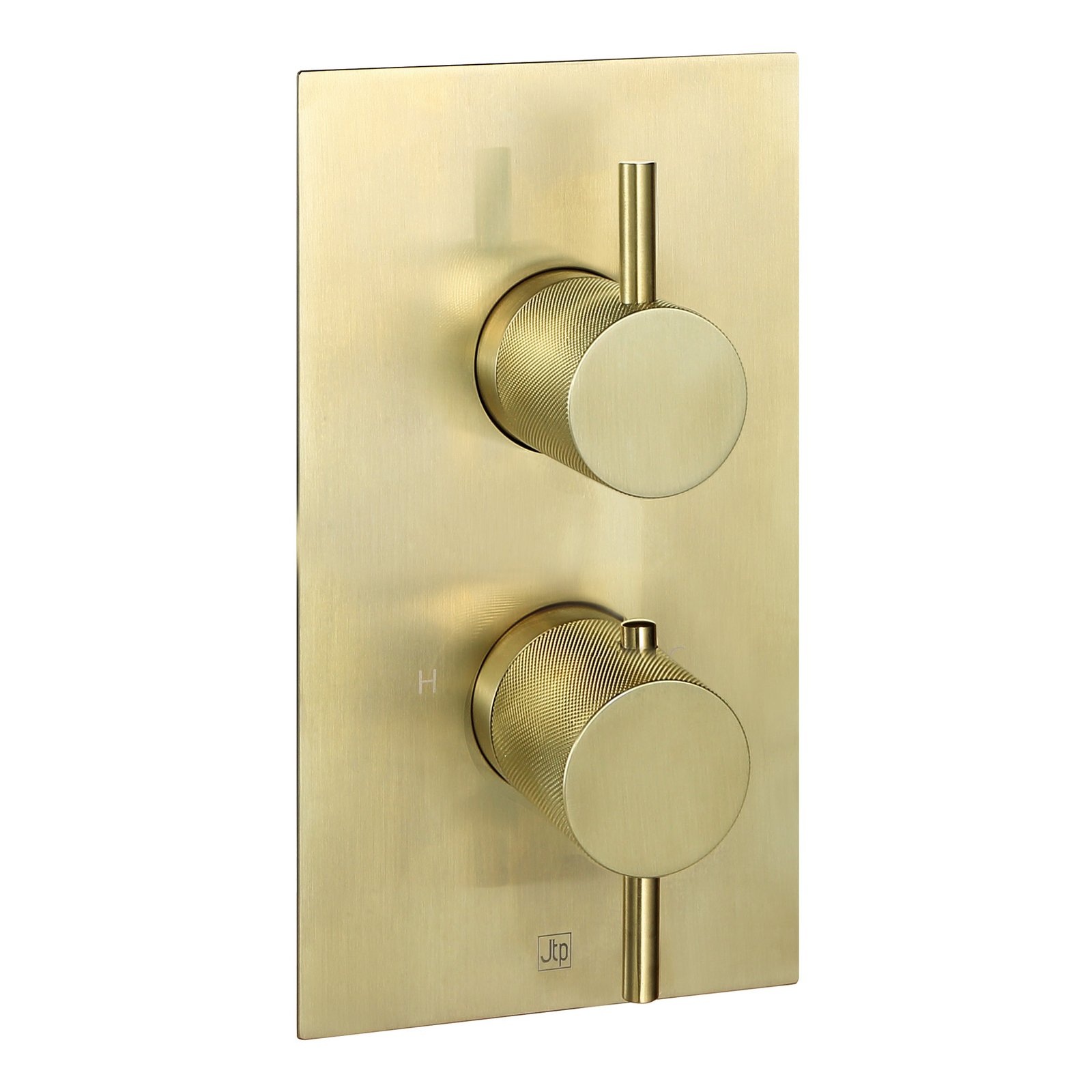 JTP Vos 1 Outlet Thermostatic Concealed Shower Valve With Designer Handle – Various Colour - Brushed Brass