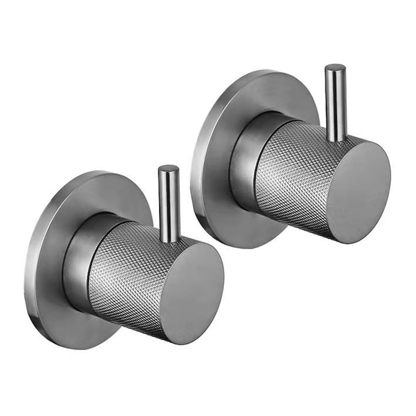 JTP Vos Wall Mounted Side Valves Pair With Designer Handle – Various Colour - Brushed Black
