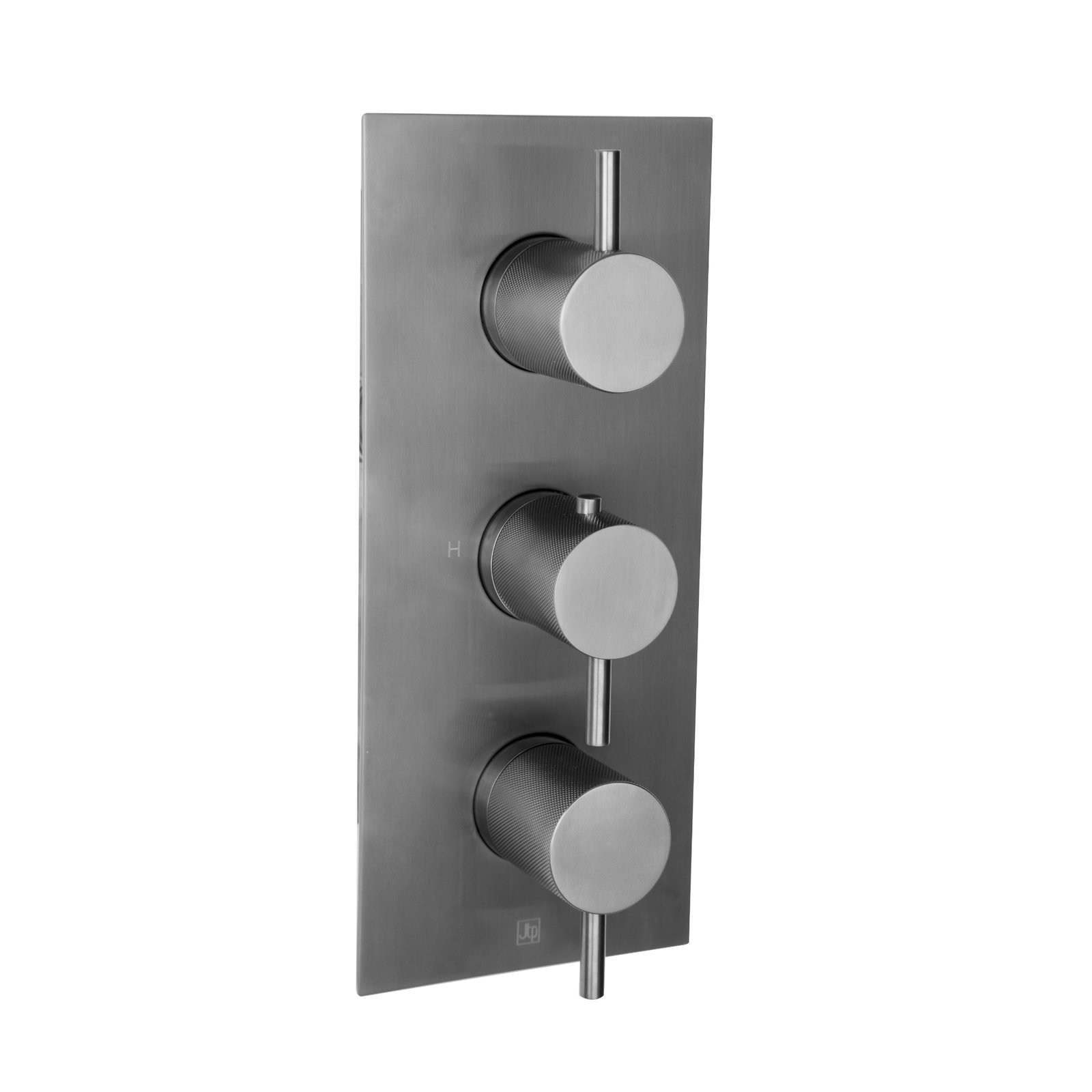 JTP Vos 2 Outlet 3 Handle Thermostatic Concealed Shower Valve With Designer Handle – Various Colour - Brushed Black