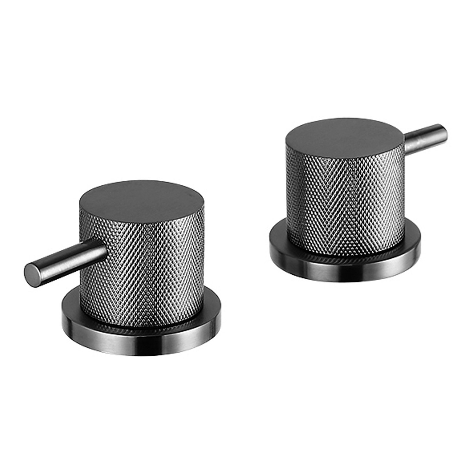 JTP Vos Deck Mounted Panel Valves Pair With Designer Handle – Various Colour - Brushed Black