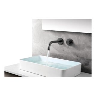 JTP Vos 2 Hole Wall Mounted Basin Mixer Tap - 150mm Spout Reach With Designer Handle - Various Colour - Image 3