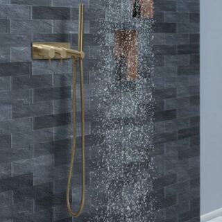 JTP Vos 2 Outlets Thermostatic Concealed Shower Valve With Attached Handset And Designer Handle - Various Colour - Image 3