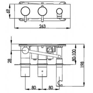 JTP Vos 2 Outlets Thermostatic Concealed Shower Valve With Attached Handset And Designer Handle - Various Colour - Image 2