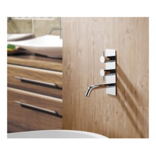 JTP Florence 2 Outlet Thermostatic Concealed Shower Valve & Spout And Designer Handle Chrome - Image 3