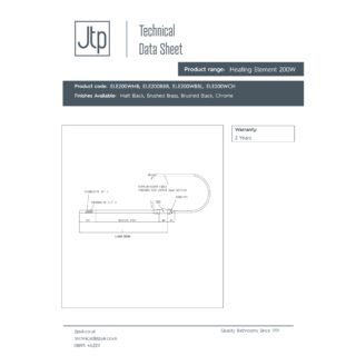 JTP Heating Element With T Piece - Chrome - Various Watts - Image 2