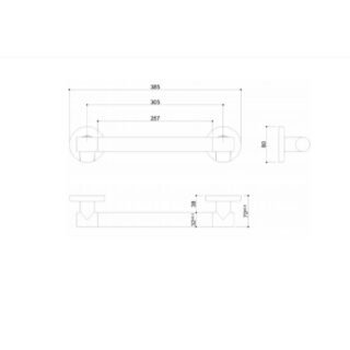 JTP Grab Rail - 385mm Wide - Various Colour - Image 2