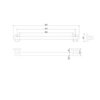 JTP Grab Rail - 690mm Wide - Various Colour - Image 2