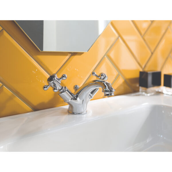JTP Grosvenor Crosshead Basin Mixer Tap With Pop Up Waste - Various Colour - Image 3