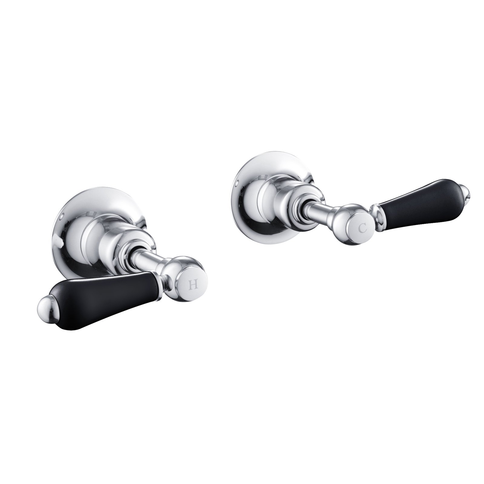 JTP Grosvenor Lever Wall Valves Pair – Various Colour - Matt Black