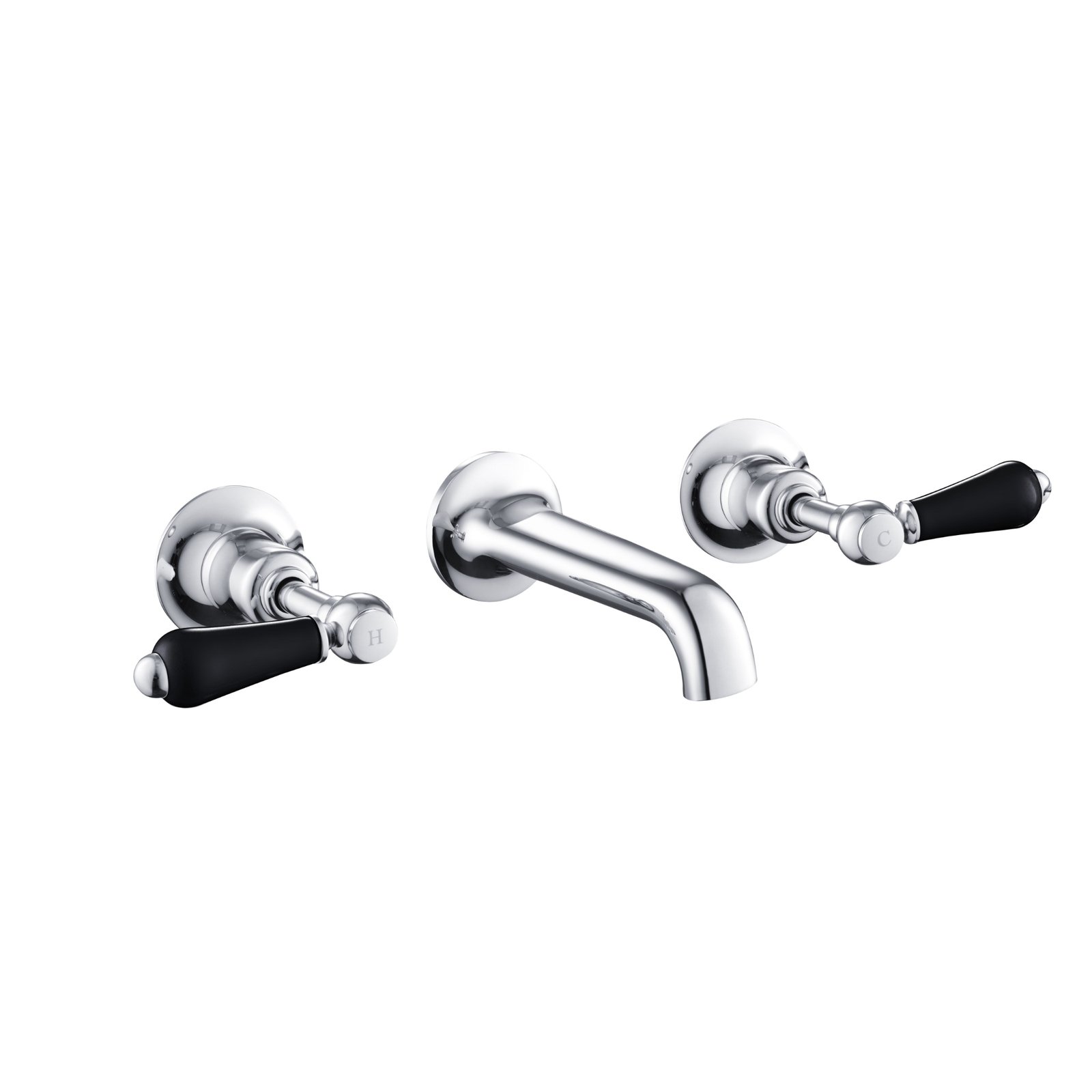 JTP Grosvenor 3 Hole Wall Mounted Lever Basin Mixer Tap – Various Colour - Matt Black