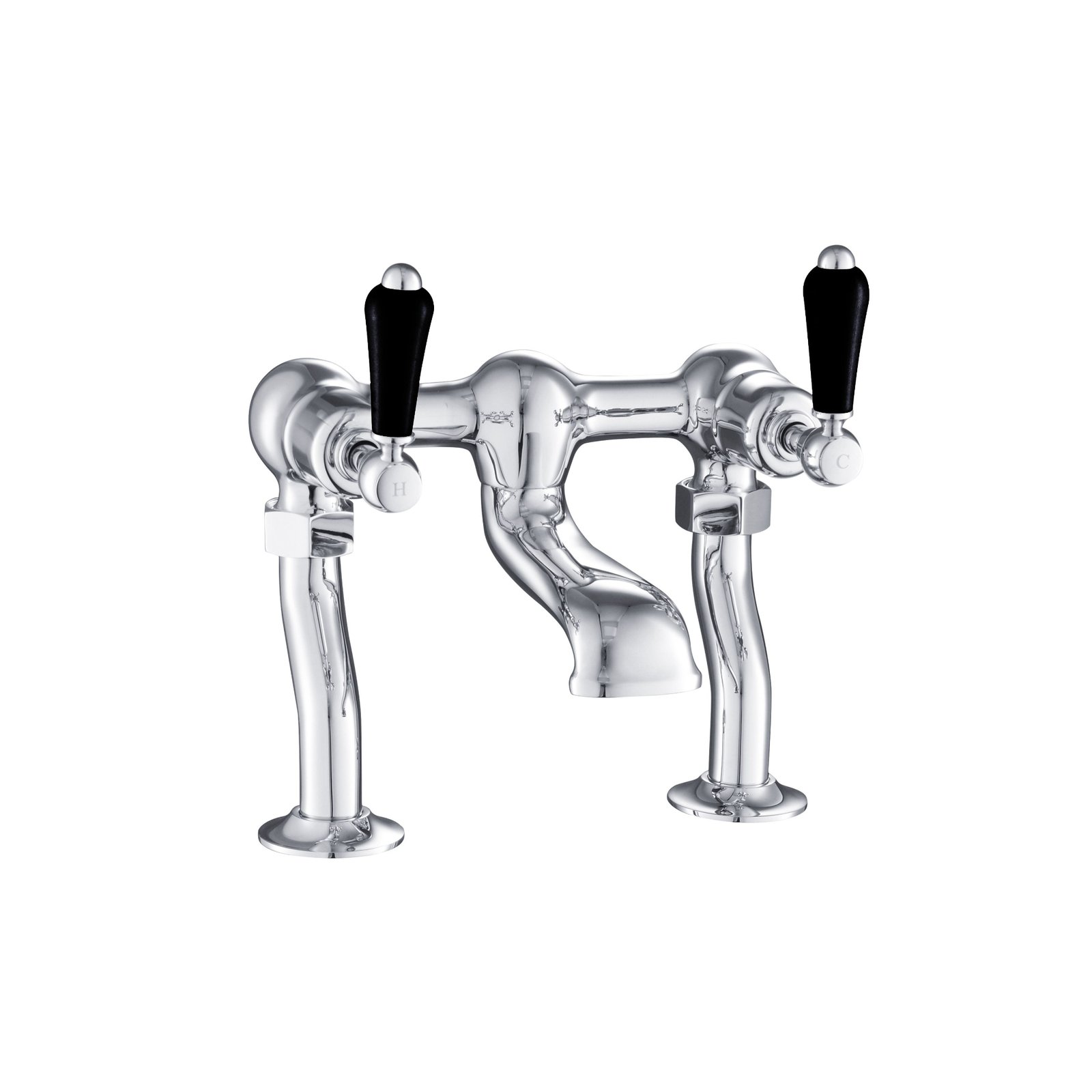 JTP Grosvenor Deck Mounted Lever Bath Filler Tap – Various Colour - Matt Black