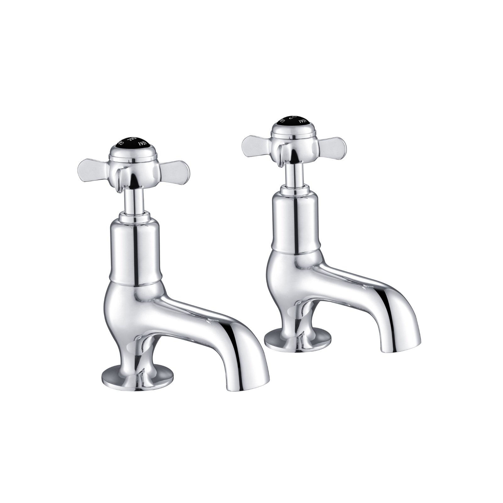 JTP Grosvenor Cloakroom Pinch Basin Taps Pair – Various Colour - Matt Black