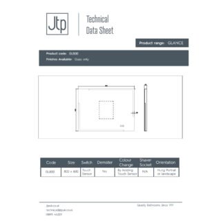 JTP Glance Rectangular Illuminated Led Mirror - Various Size - Image 2