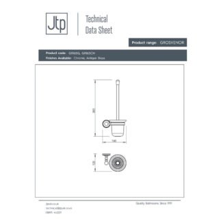 JTP Grosvenor Wall Mounted Toilet Brush - Various Colour - Image 2