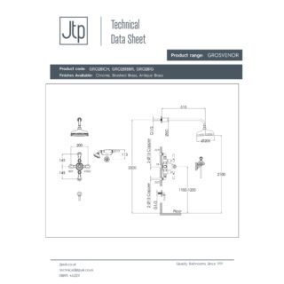 JTP Grosvenor 2 Outlet Exposed Thermostatic Shower Valve - Various Colour - Image 2