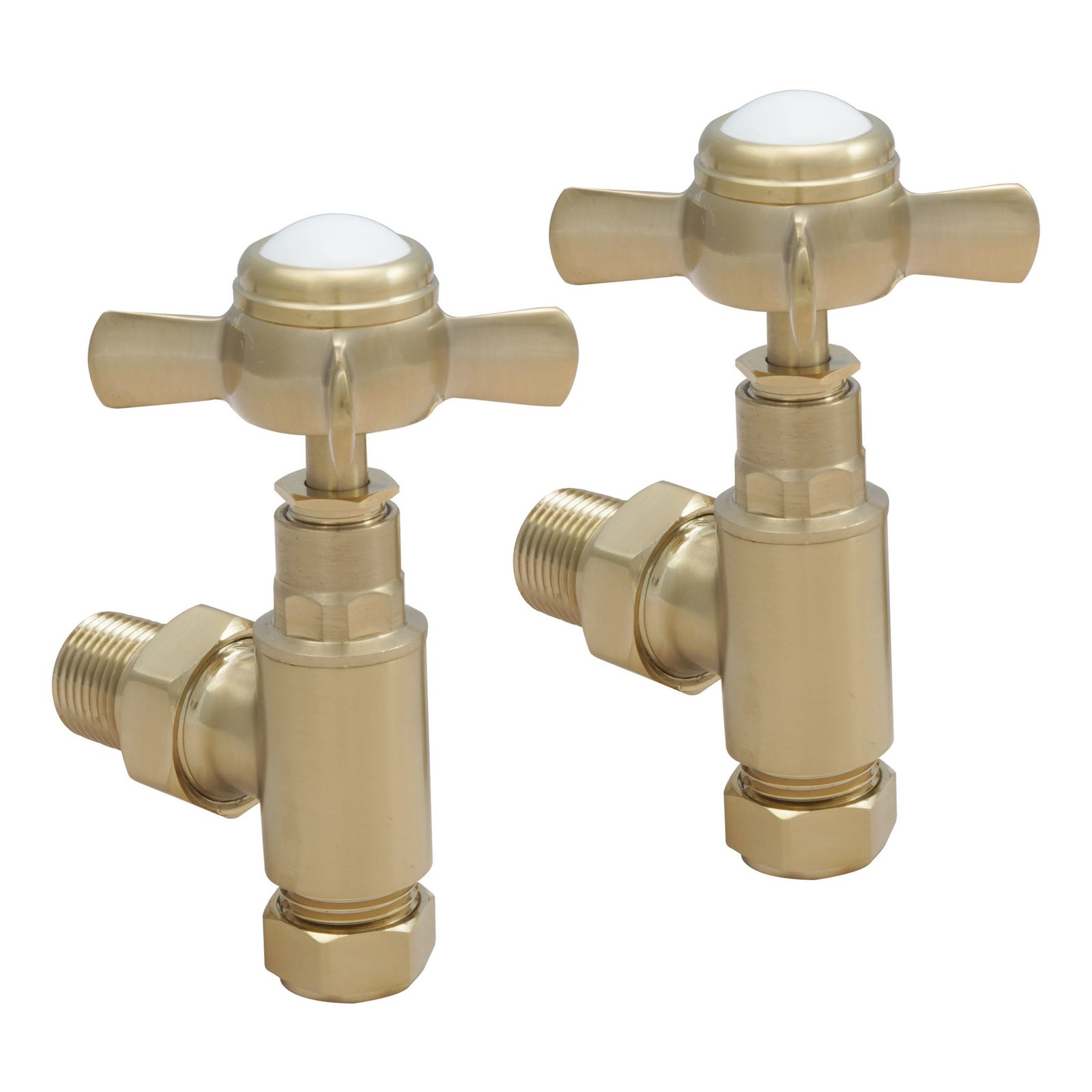 JTP Grosvenor Manual Angled Radiator Valve – Various Colour - Brushed Brass