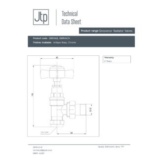 JTP Grosvenor Manual Angled Radiator Valve - Various Colour - Image 2
