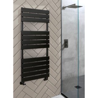 JTP Hix Straight Heated Towel Rail - Matt Black - Various Size - Image 5