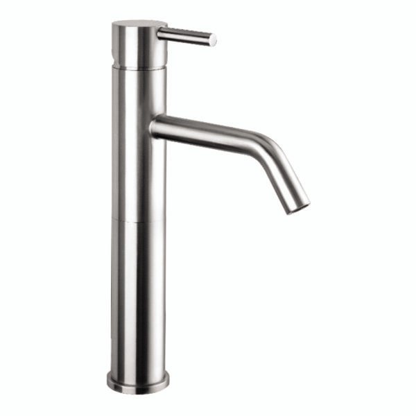 JTP Inox Tall Basin Mixer Tap Stainless Steel