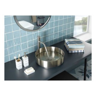 JTP Inox Tall Basin Mixer Tap Stainless Steel - Image 3