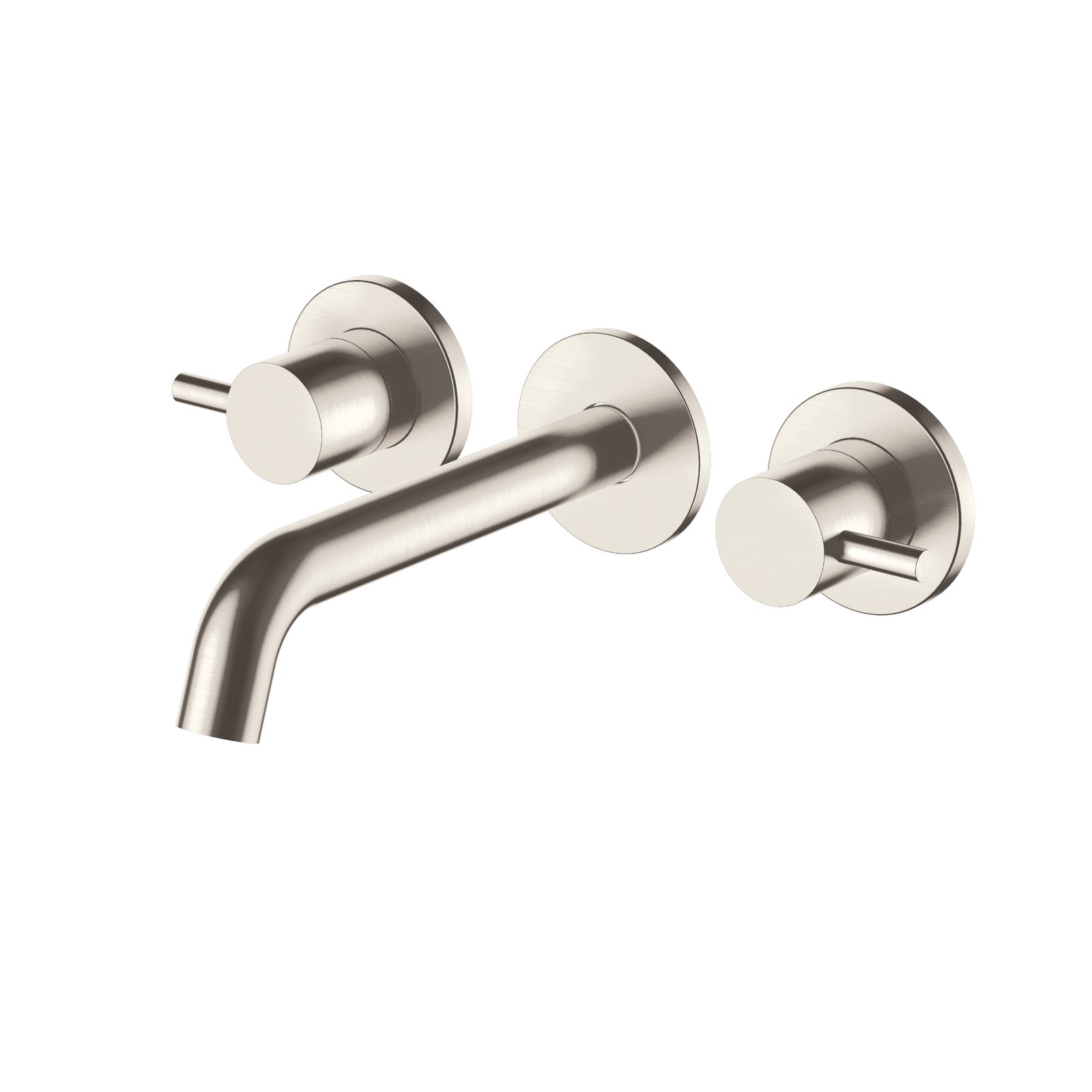 JTP Inox 3 Hole Wall Mounted Basin Mixer Tap Stainless Steel