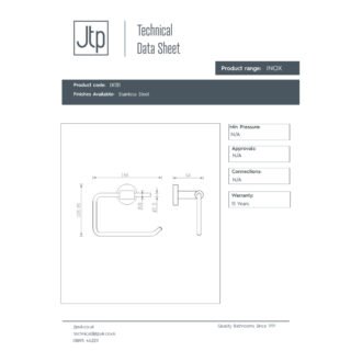 JTP Inox Toilet Paper Holder Stainless Steel - Image 2