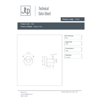 JTP Inox Double Robe Hook Stainless Steel - Image 2