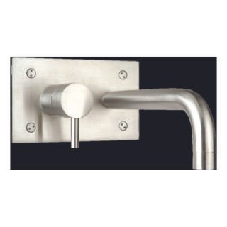 JTP Inox 2 Hole Wall Mounted Basin Mixer Tap & Backplate 225mm Spout Reach Stainless Steel - Image 3