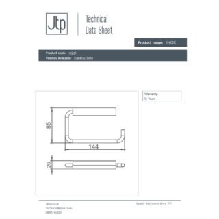 JTP Inox Wall Mounted Toilet Paper Holder Stainless Steel - Image 2