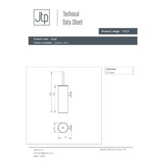 JTP Inox Wall Mounted Toilet Brush Holder Stainless Steel - Image 2