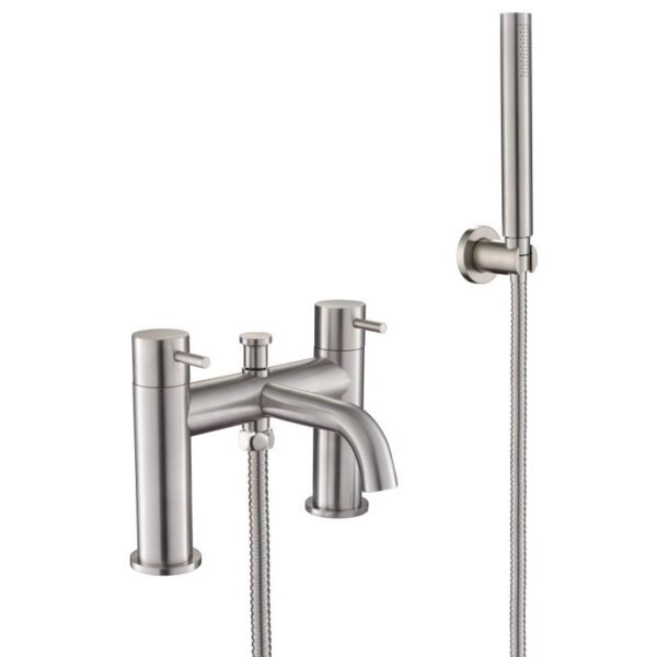 JTP Inox Deck Mounted Bath Shower Mixer Tap & Kit Stainless Steel