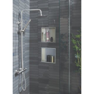 JTP Inox 2 Outlets Thermostatic Bar Mixer Shower & Shower Kit And Fixed Head Stainless Steel - Image 3