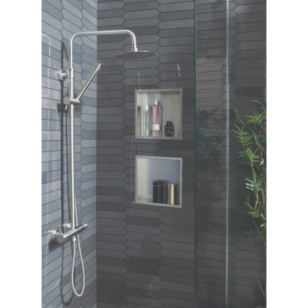 JTP Inox 2 Outlets Thermostatic Bar Mixer Shower & Shower Kit And Fixed Head Stainless Steel - Image 3