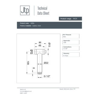 JTP Inox Douche Set Stainless Steel - Image 2