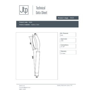 JTP Inox Round Shower Handle Brushed Stainless Steel - Image 2