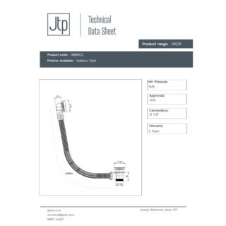 JTP Inox Click Clack Bath Waste 800mm Long Stainless Steel - Image 2