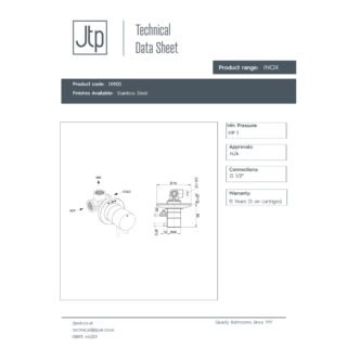 JTP Inox 1 Outlet Mixer Valve Stainless Steel - Image 2
