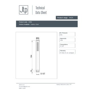 JTP Inox Shower Handle Stainless Steel - Image 2
