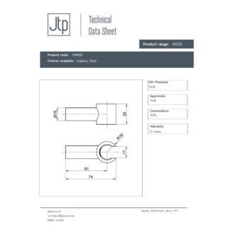 JTP Inox Wall Bracket Stainless Steel - Image 2