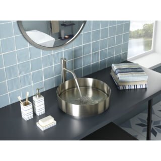 JTP Inox Round Sit On Countertop Basin 360mm X 360mm Stainless Steel - Image 3