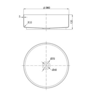 JTP Inox Round Sit On Countertop Basin 360mm X 360mm Stainless Steel - Image 2