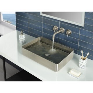 JTP Inox Rectangular Sit On Countertop Basin 520mm Wide Stainless Steel - Image 3