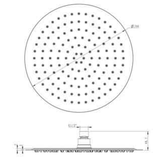 JTP Inox Glide Extra Slim Round Fixed Shower Head 300mm Diameter Stainless Steel - Image 2