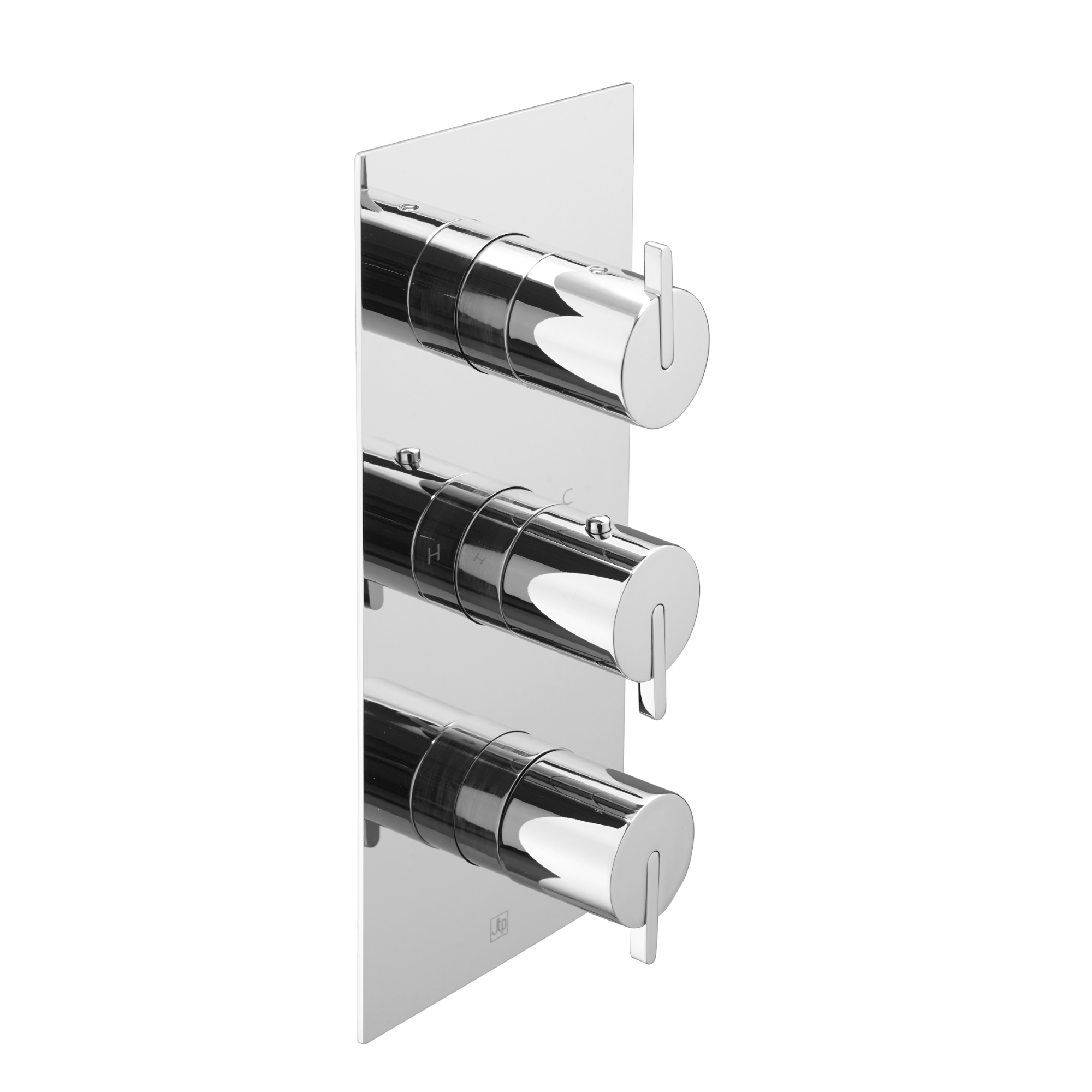 JTP Kio 2 Outlet 3 Handle Thermostatic Concealed Shower Valve Chrome